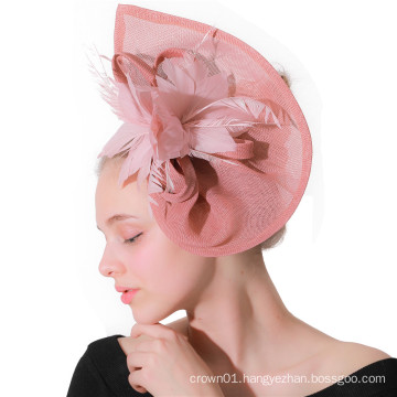 New Artiving Fashion Feather Sinamay Fascinators With Hair Clip for Dancing Party Wedding